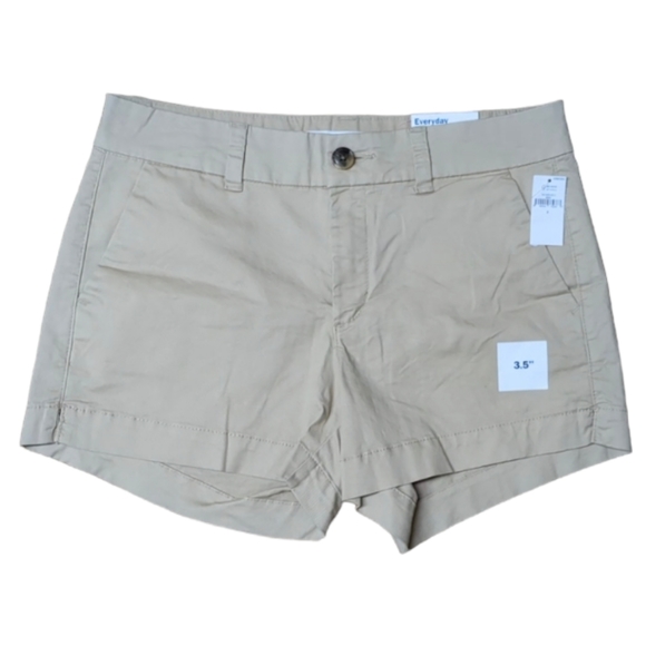 Old Navy Pants - Old Navy Women's Summer Chino Mid Rise Khaki Cream Cotton Stretch Shorts Size 2